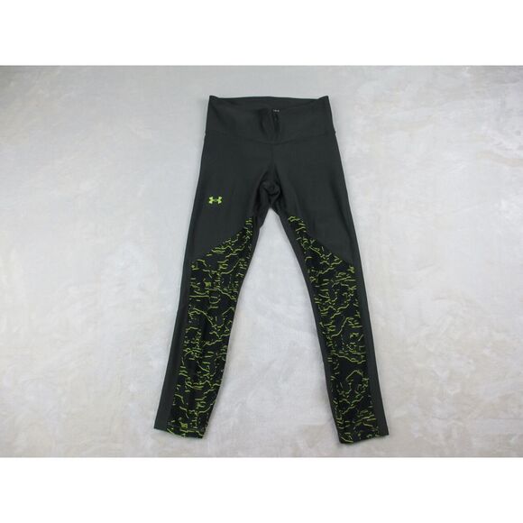 Under Armour Pants Womens‎ Medium Green Workout Leggings Gym Ladies* - Picture 1 of 11